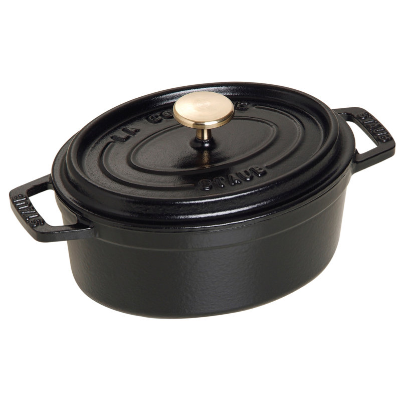 STAUB Oval Cast Iron Cocotte, Black, 15cm