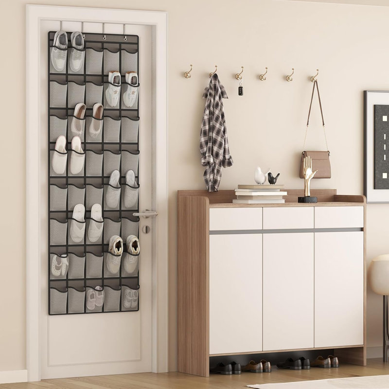 20 Pair Hanging Shoe Organizer, Gray