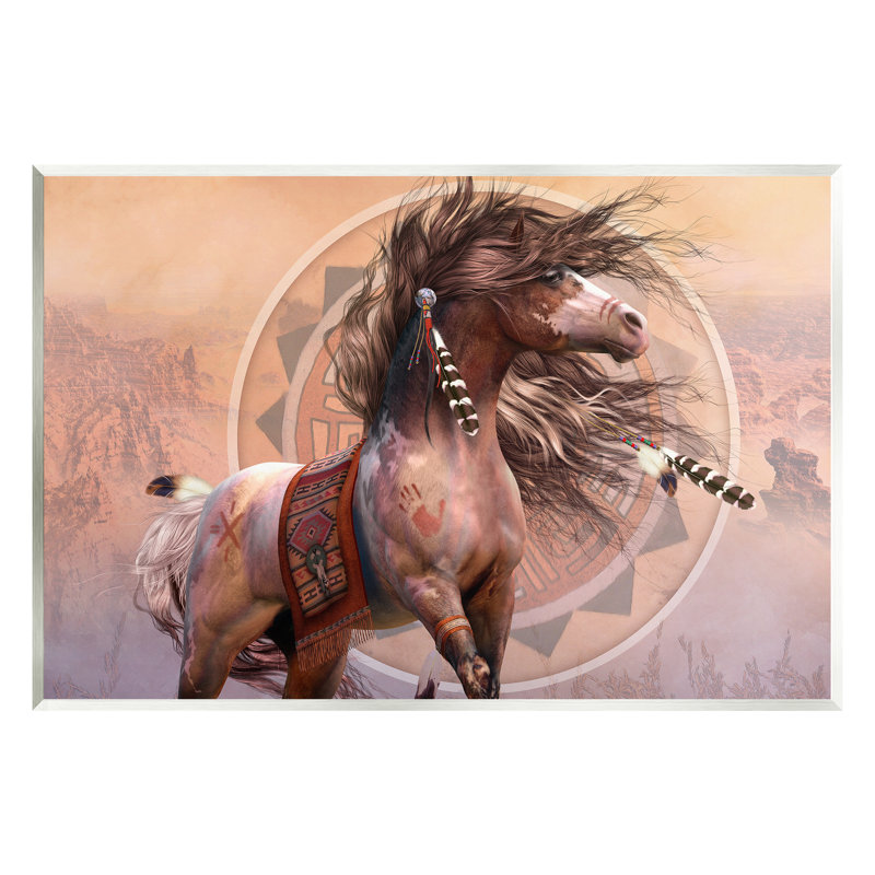 Az-060-Wood Spirit Warrior Horse, H 10 po x l 15 po x P 0,5 po