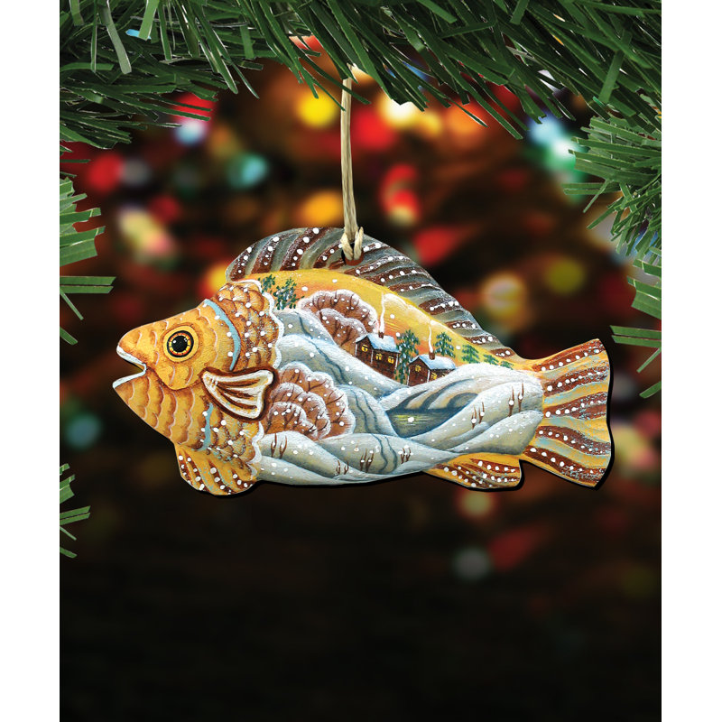 5'' Handmade Wood Hanging Figurine Ornament