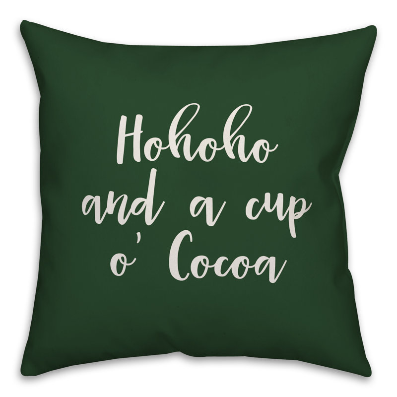 Coussin décoratif en hohoho et en tasse de cacao , Vert foncé, Coussin décoratif