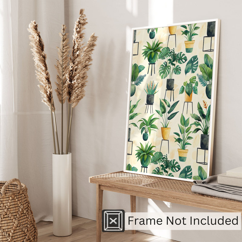 «Botanical Boho Botanical Pattern III», reproduction d'art sans cadre, H 30 po x l 20 po