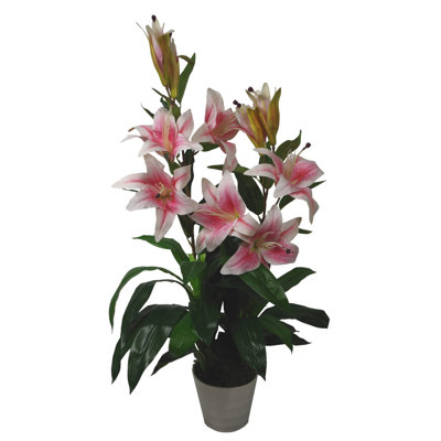 90cm Faux Flowering Plant in Pot Liner