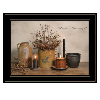 Trendy Decor 4U "Simple Blessings" Framed Wall Art, Modern Home Decor Framed Print For Living Room, Bedroom & Farmhouse Wall Decoration By Billy Jacob