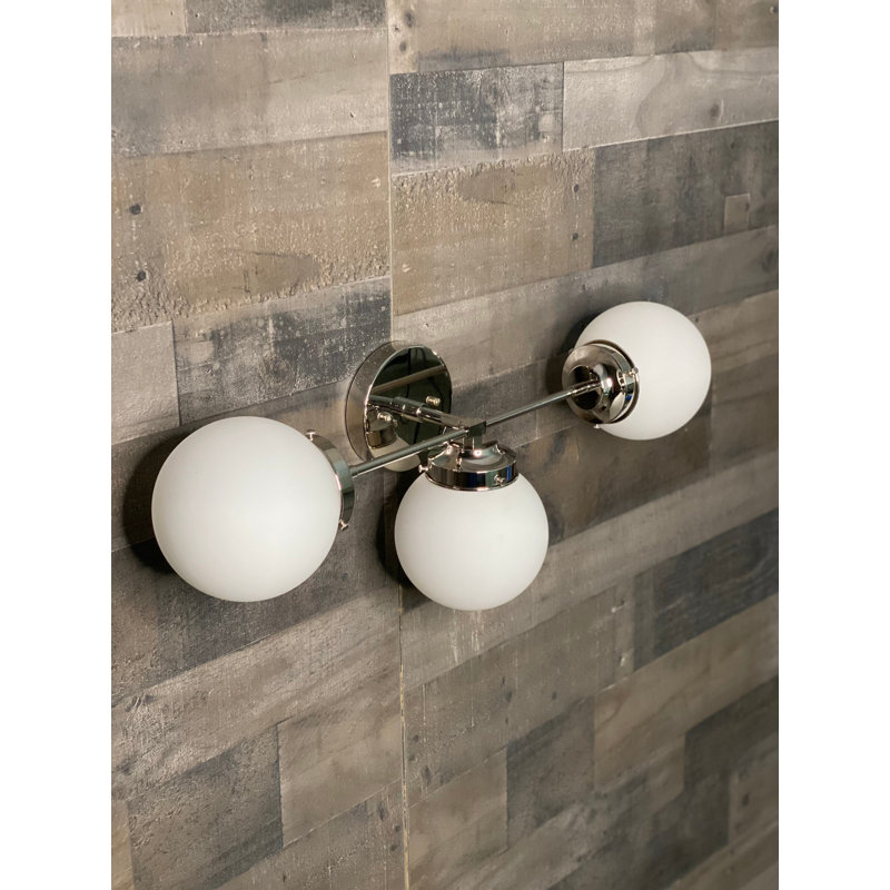 Armed Sconce, Polished Nickel, White