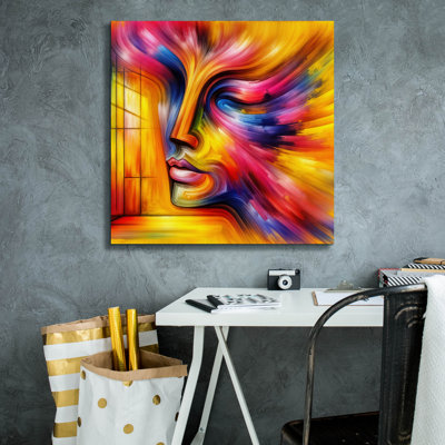 'Face Abstract 1' by Rey Klimt Canvas Wall Art