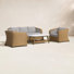 Edicott All-Weather Wicker 5-Person Patio Conversation Set with Cushions