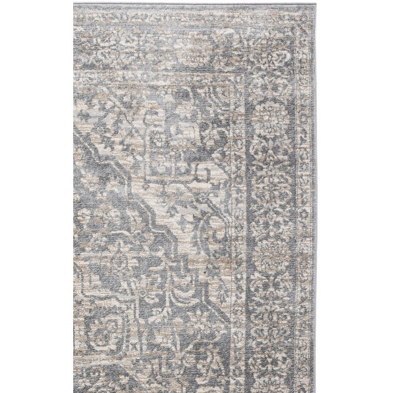 Amyrose Oriental Indoor Rug, Rectangle 11' x 15', Light Grey/Ivory