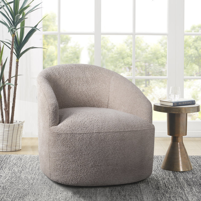 Fauteuil demi-tonneau pivotant Bonn Bonn, Polyester chocolat