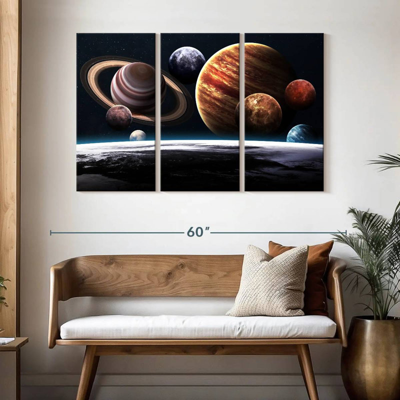 Oberle vue des planètes depuis la terre, H 32 po x l 50 po