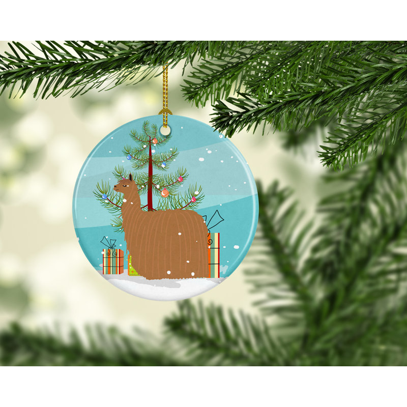 Ornement en céramique alpaca suri