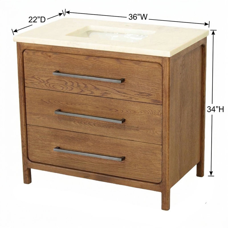 Freestanding Standard With Marble Top, 36