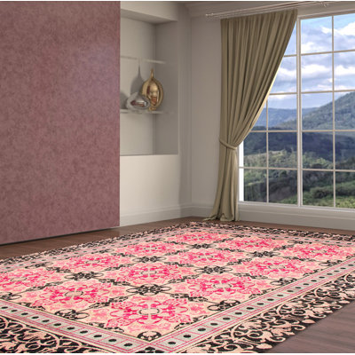 Dedrianna One-of-a-Kind 8'0" X 10'4" New Age Wool Area Rug in Dark Pink
