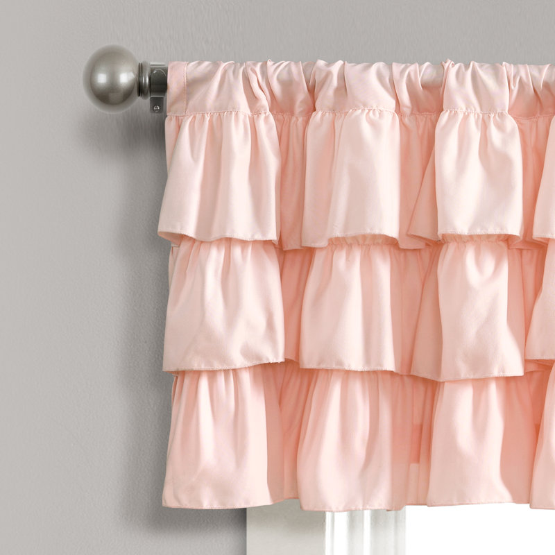 Belle Ruffled Window Valance, Blush