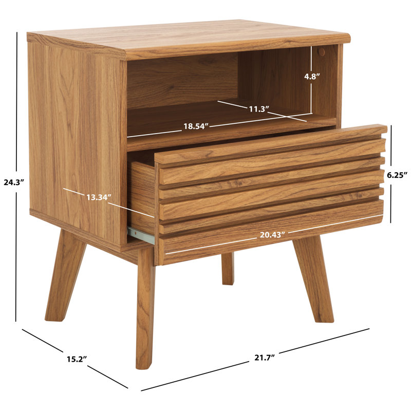 Kunio 21.65'' W Nightstand, Oak