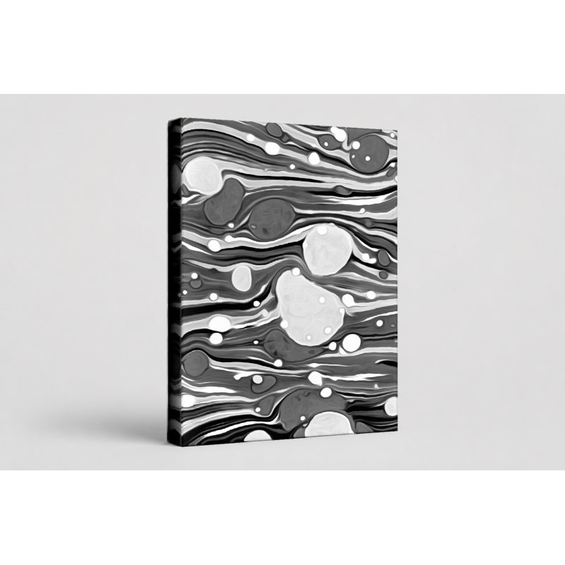 Monochromes fluides orbes - Portrait, art mural sur toile, 11" W x 14" H