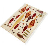 One-of-a-Kind 2'1"x3'1'' New Age Area Rug in Ivory/Red/Gold