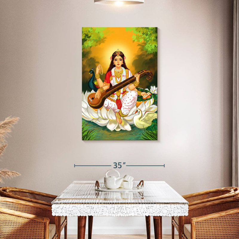Adella Saraswati jouant de la musique, H 45 po x l 30 po