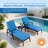 3Pc Chaise Lounge Set Black Outdoor Aluminum Patio Furniture , 2 Chaise & 1 End Table With Modern Tapered Feet Pneumatic Adjustable Backrest For Effortless Reclining Wheels Sunbrella Cushion Ember