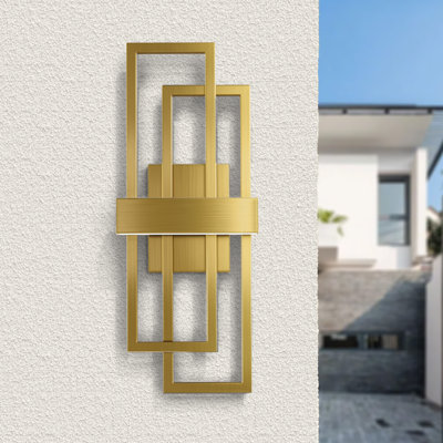 Brandalynn Iron Dimmable Integrated LED Outdoor Wall Light