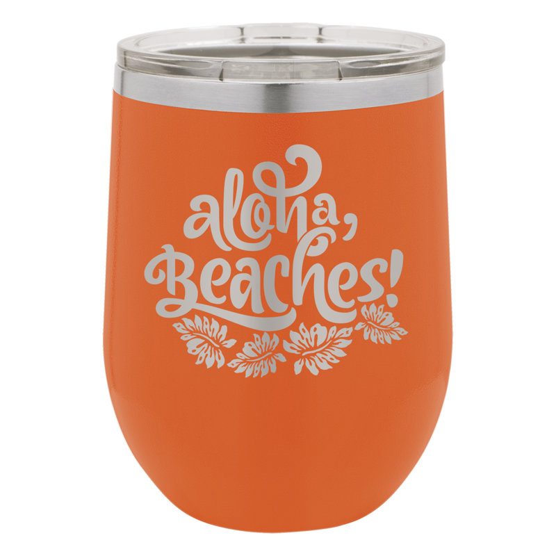Aloha, les plages! Orange sans pied et couvercle