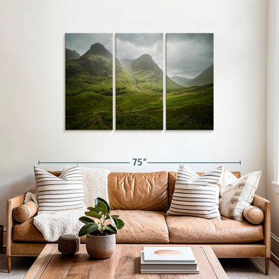 Ensemble de 3 pièces sur toile The Road To Glencoe, Écosse