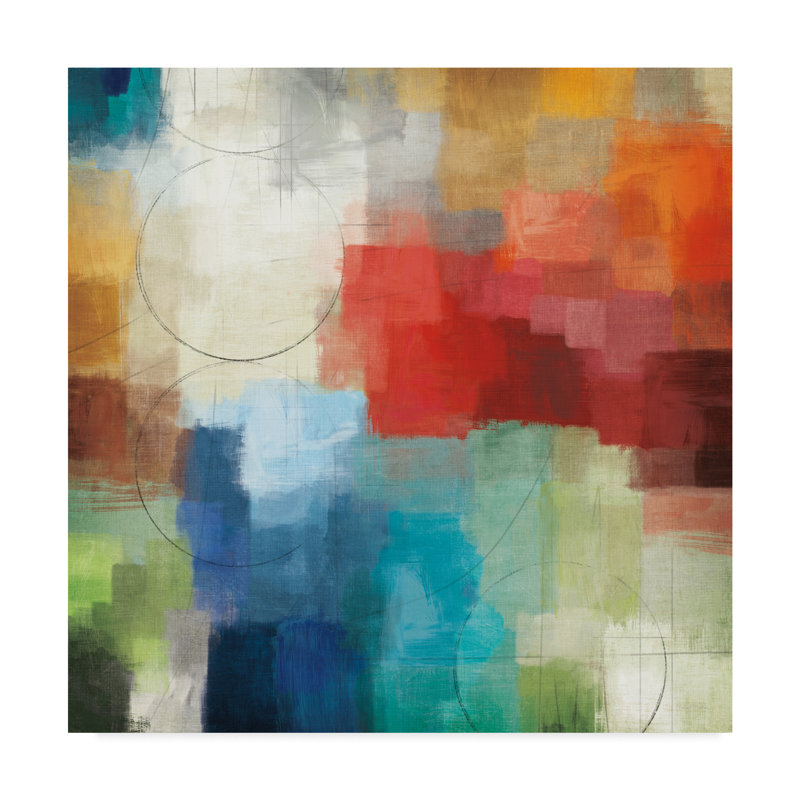 « seasons abstract », reproduction de peinture à l’acrylique sur toile tendue, H 14 po x l 14 po x P 2 po