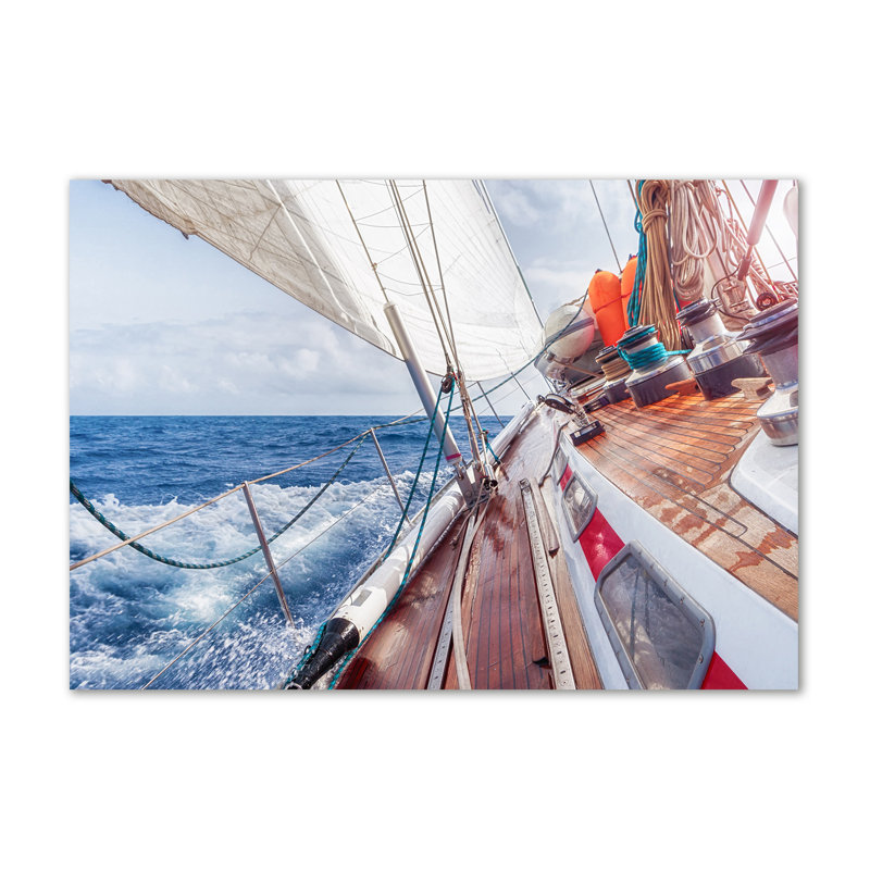 Sailboat in the Sea 1 Piece Wrapped Canvas Wall Art