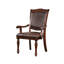 Luxueux fauteuils de salle à manger (2 pièces) - Bois de cerisier brun massif avec assise et éléments de revêtement élégants tournés à 2 pièces