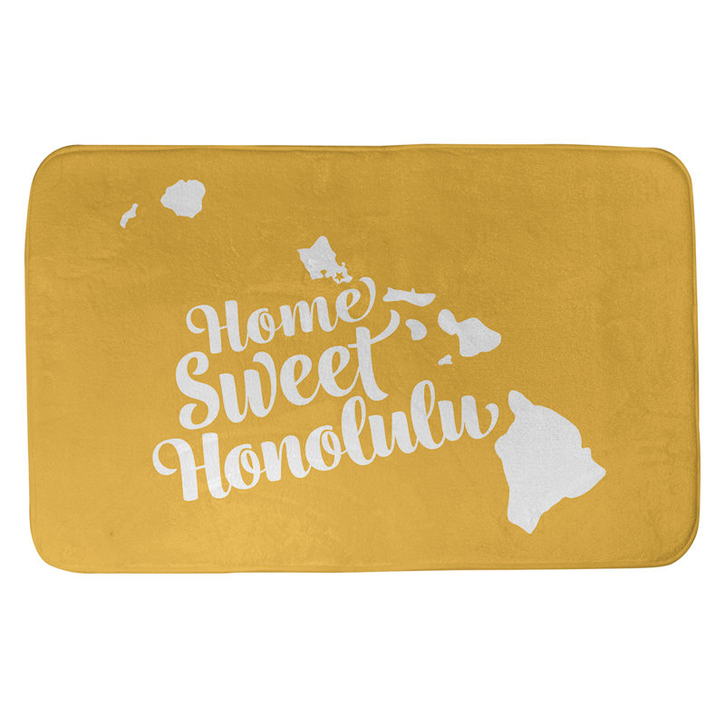 Memory Foam Non-Slip Bath Rug, 21" W x 34" L, Yellow