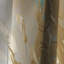 Encre fluide or et turquoise marbré - Rideau occultant en marbre abstrait - 1 panneaux-889503995
