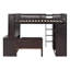 Lit mezzanine avec lit simple, étagères, bureau et garde-robe Sdalone