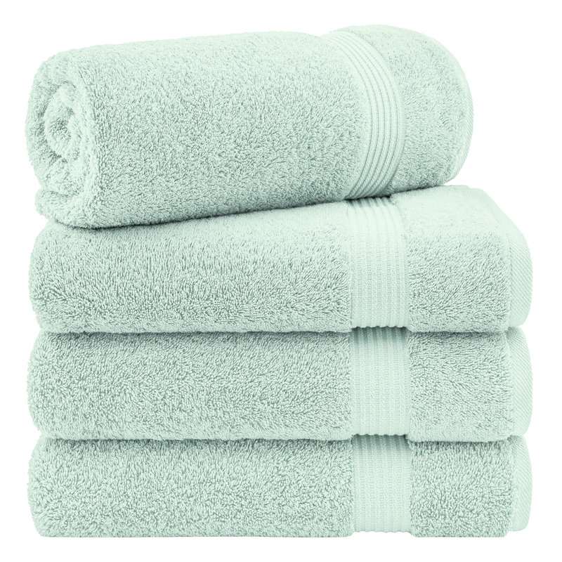100% Cotton Turkish  4 Piece Bath Towel Set, Soft and Absorbent Bathroom Towels, Mint