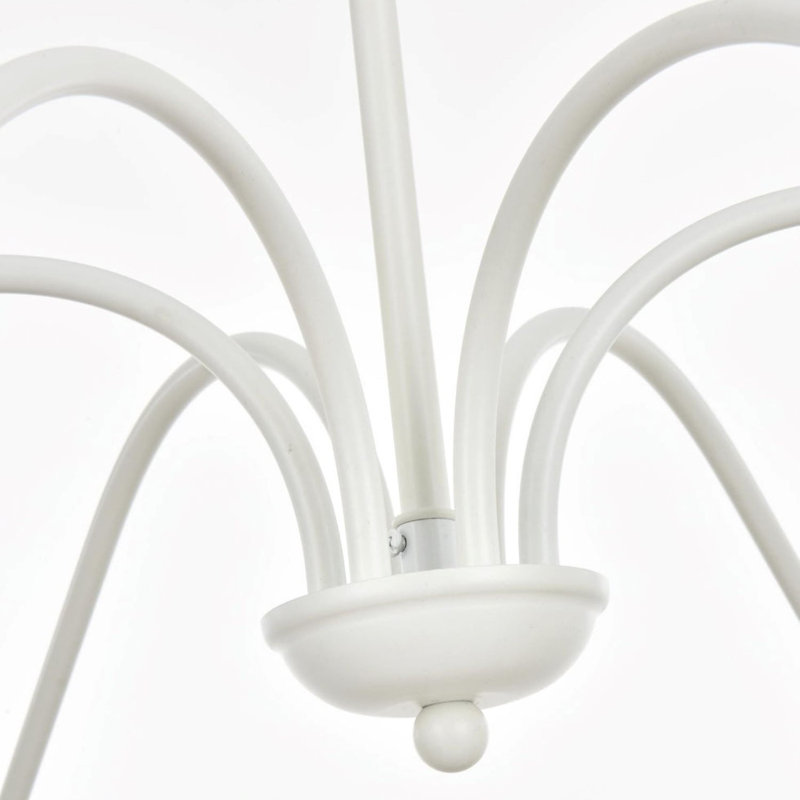 Lustre 6 lumières façon bougie Ableton, H 25 po x l 48 po x P 48 po, Blanc