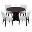 Ensemble de table de salle à manger 5 pièces pour 4 personnes, ensemble de table et chaises de cuisine rétro de 4 avec base conçue, table de salle à manger en bois avec 4 chaises rembourrées pour les petits espaces et la salle à manger