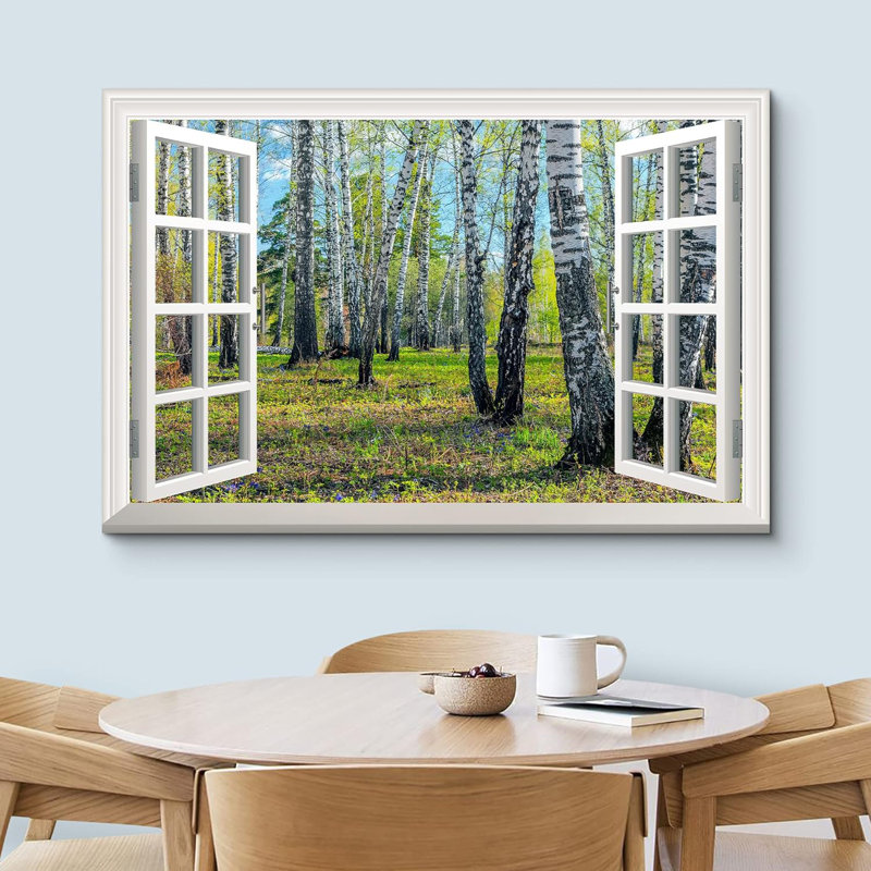 Window Scenery " Spring Forest ", 16" H x 24" W