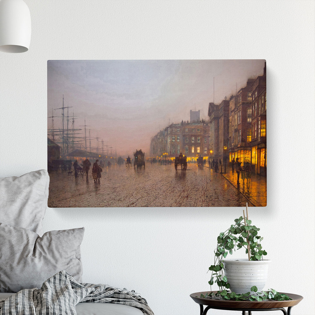 Street Scene by John Atkinson Grimshaw - Wrapped Canvas Painting