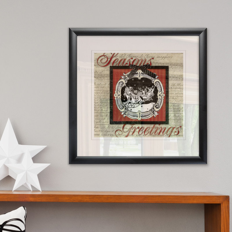 «Time for Santa», peinture, H 26,5 po x l 26,5 po x P 1,5 po, Blanc / aubergine / banane / brun clair / rouge br