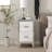 Elegant High Gloss Nightstand With Metal Handle-138913786