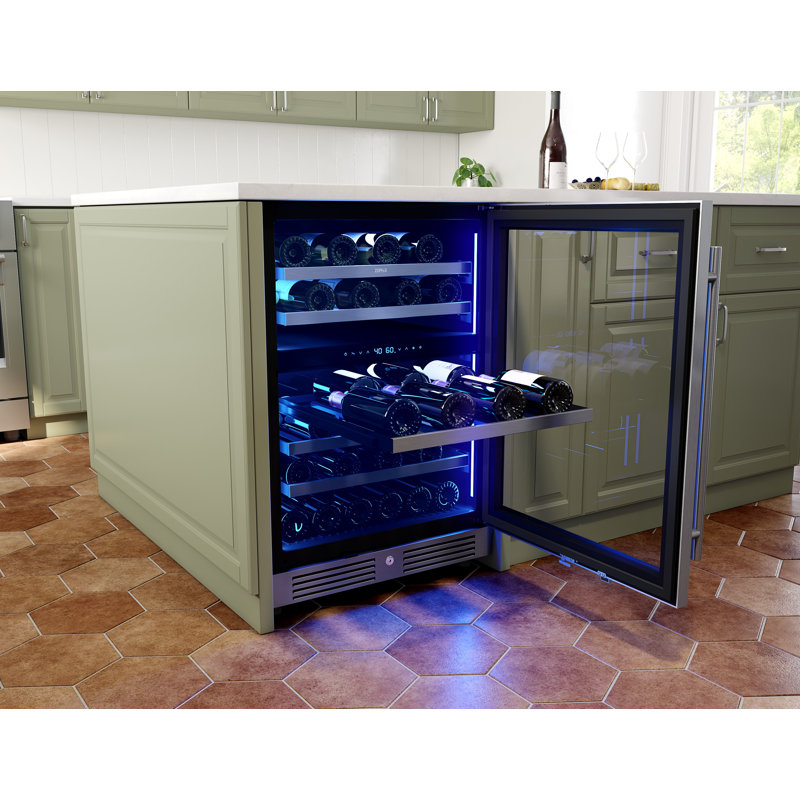 Zephyr Presrv 24" 45-Bottle Dual Zone Wine Cooler, Stainless Steel