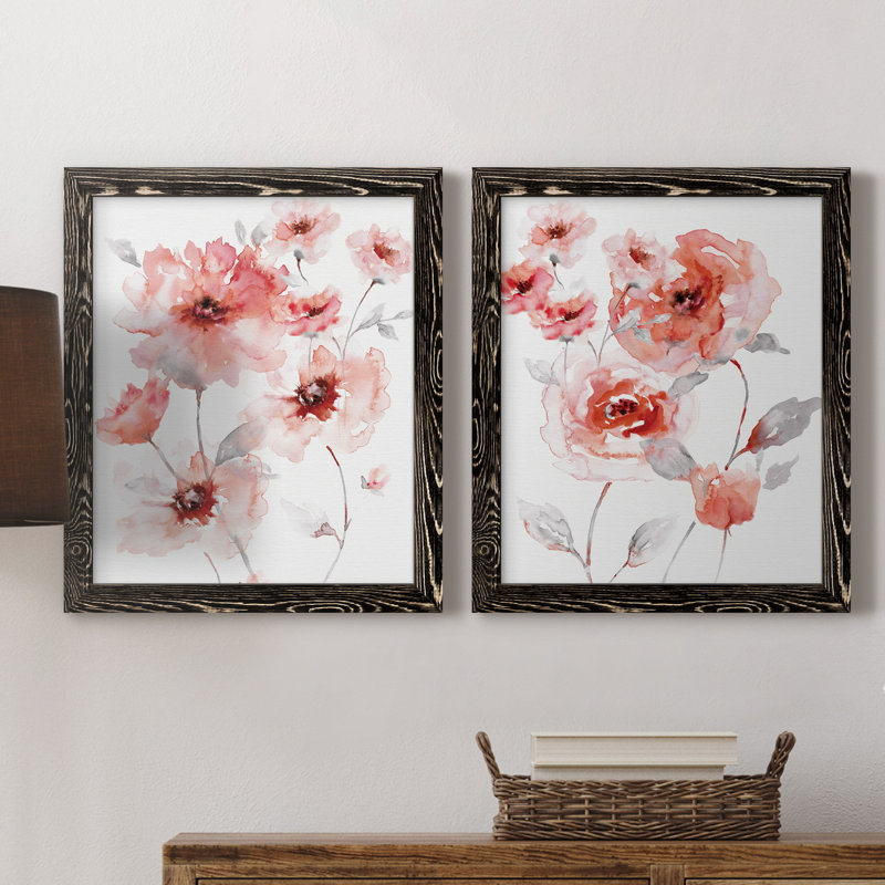 Translucent Blush I - ensemble de 2 reproductions d'art, Pas de tapis, H 20 po x l 17 po x P 1 po