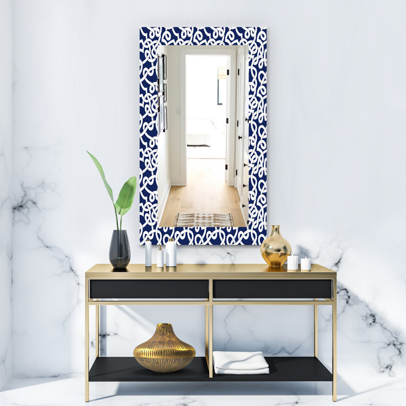 Miroir mural 15 mid-century scandinave, H 30 po x l 48 po, Géométrique 2