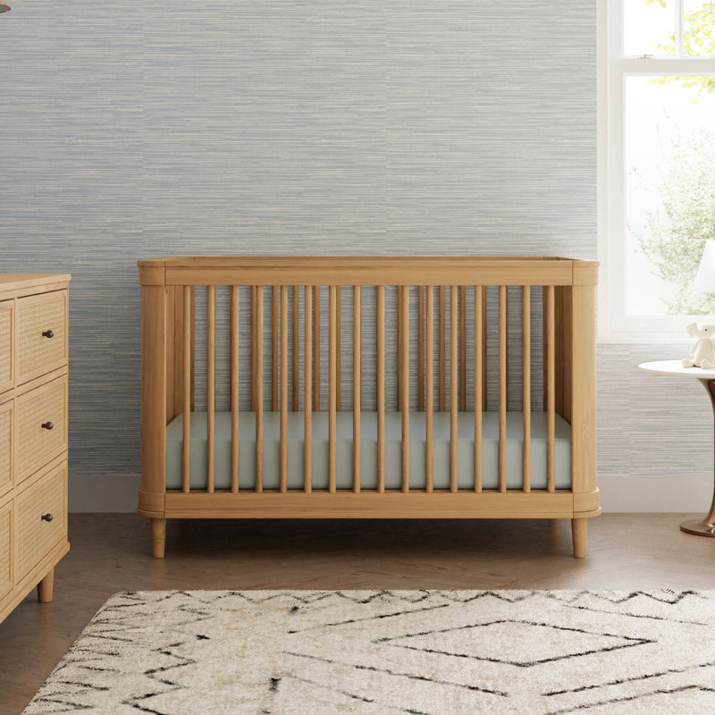 Marin with Cane 3-in-1 Convertible Crib, Honey/Honey Cane