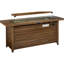 Table de foyer d'extérieur au propane 50000BTU, 57 po avec couvercle et pare-vent, jaune brun