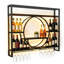 Grand support à vin robuste de 39 po avec porte-verre à DEL fixé au mur sous la tablette, organisateur de rangement à 3 niveaux pour suspendre des verres à pied en métal pour bar à domicile