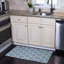 Tapis bleu sarcelle / blanc en coton Beyla-1111832162