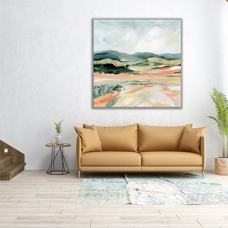 «Vermillion Landscape I», reproduction d'art sur toile, H 16 po x l 16 po