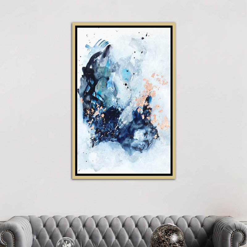 « let it be » par sana jamlaney, reproduction d’art, H 48 po x l 32 po x P 1,5 po, Toile encadrée d'or
