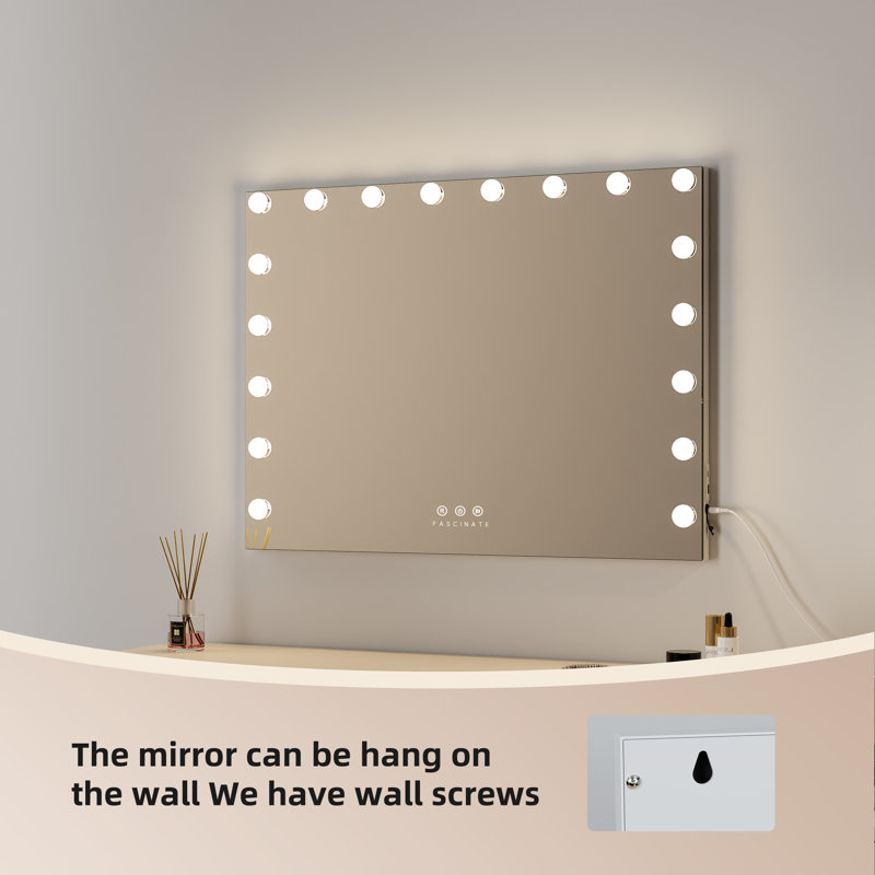 Iron Rectangle Freestanding and Wall Vanity Mirror with Shelves