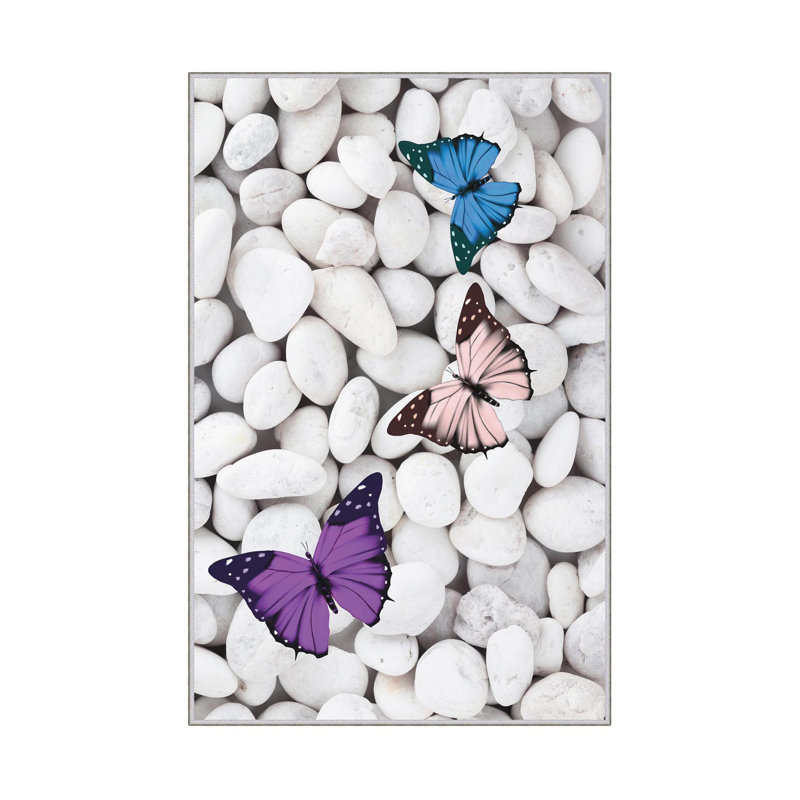Durable Woven Carpet (50 x 80 cm / 1.6 x 2.6 ft), 100% Polyester, 0.3 in Pile Height | Antibacterial, Non-Slip Underside, Machine Washable | 3D Digital Printing, Perfect for Living Room & Bedroom Decor